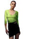 Toi&Moi Women's Blouse with 3/4 Sleeve & V Neckline Green