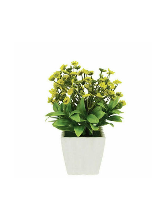 Marhome Artificial Plant in Small Pot Yellow 20cm 1pcs