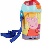 Stor Πέππα Το Γουρουνάκι Kinder Trinkflasche Peppa Schwein Kunststoff mit Strohhalm 450ml