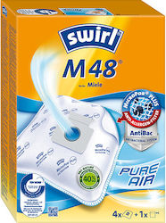 Swirl M48 Σακούλες Σκούπας 4τμχ Συμβατή με Σκούπα Miele
