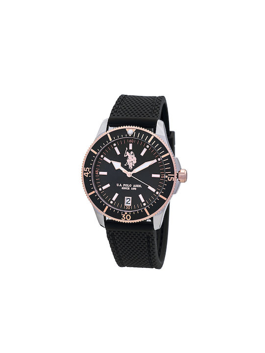 U.S. Polo Assn. Watch Battery with Black Rubber Strap