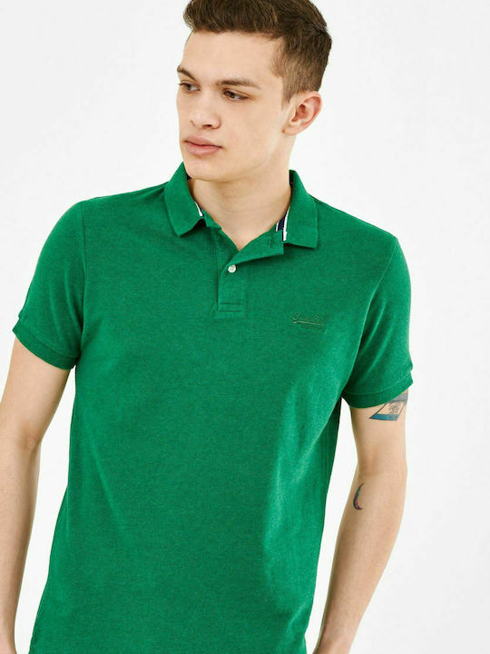 Superdry Ανδρικό T-shirt Polo Πράσινο