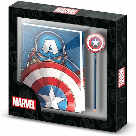 Pyramid International Captain American Kids Stationery Set with Pencil and Notepad