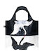 Loqi Recycled Hilma AF Klint - The Swan Fabric Shopping Bag in Black color