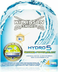 Wilkinson Sword Hydro5 Groomer Capete de schimb cu 5 lame & Bandă lubrifiantă 4buc