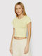 Vero Moda Women's Summer Crop Top Short Sleeve Lemon Meringue