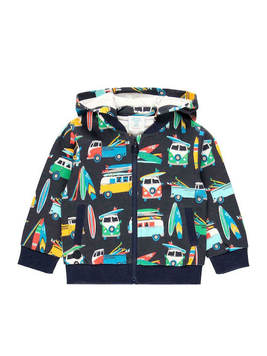 Fleece Παιδική Φούτερ Ζακέτα με Κουκούλα Μπλε