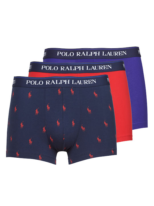 Ralph Lauren Ανδρικά Μποξεράκια Navy Blue / Blue / Red με Σχέδια 3Pack