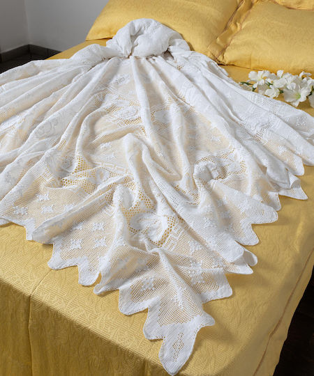 Silk Fashion Knitted Blanket Double 225x250cm White