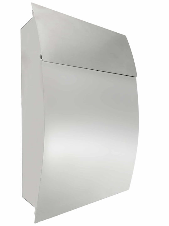 F.F. Group Πομπέ Outdoor Mailbox Inox in Silver Color 47x34x12cm