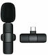 K8 Type-C 0064 Wireless Condenser (Small Diaphragm) Microphone with Bluetooth Πέτου, Clip On for Mobile