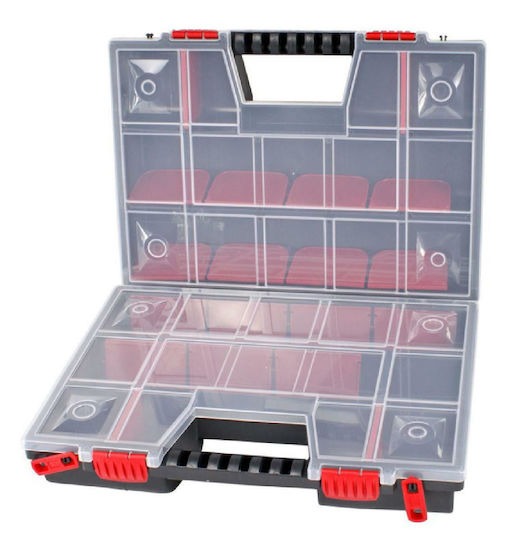 Proline Werkzeugkoffer-Organisator 30 Positionen mit einstellbaren Fächern Schwarz 13x29x39cm