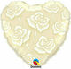 Balloon Foil Valentine's Day Heart White 46cm