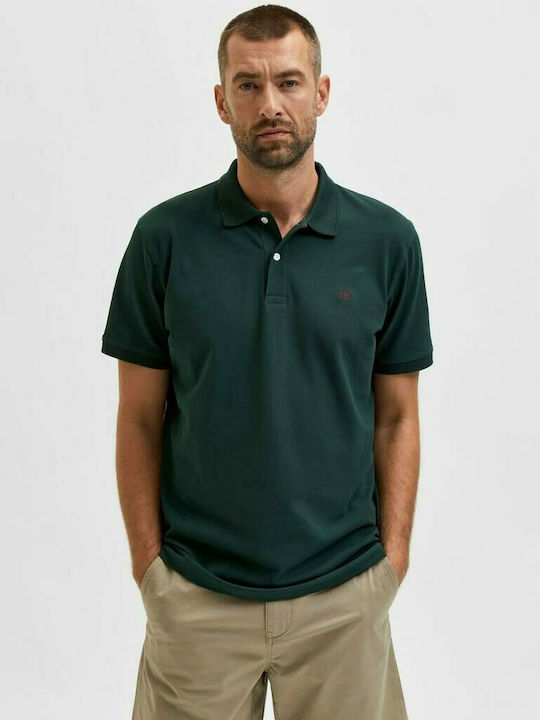 Selected Ανδρικό T-shirt Polo Πράσινο