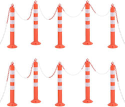 vidaXL Traffic Columns Orange H75cm x L10m 10pcs