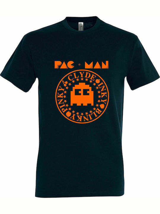 T-shirt Unisex " PACMAN, INKY BLINKY PINKY CLYDE ", Petroleum Blue