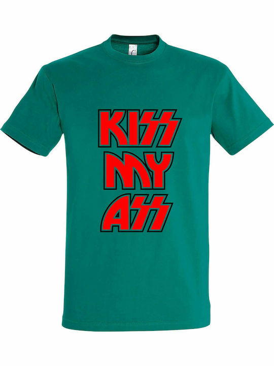 T-shirt unisex " Kiss My Ass, ACDC ", Smaragd