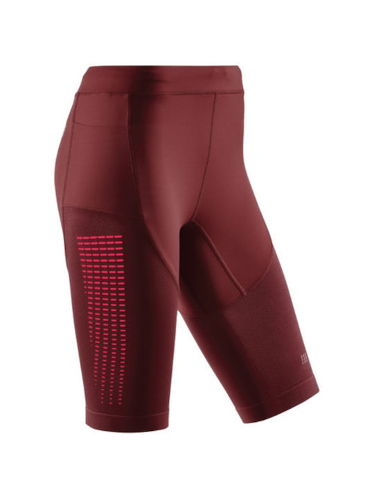 Γυναικείο Κολάν Συμπίεσης - CEP Run Shorts 3.0 Dark Red Pink Κόκκινο