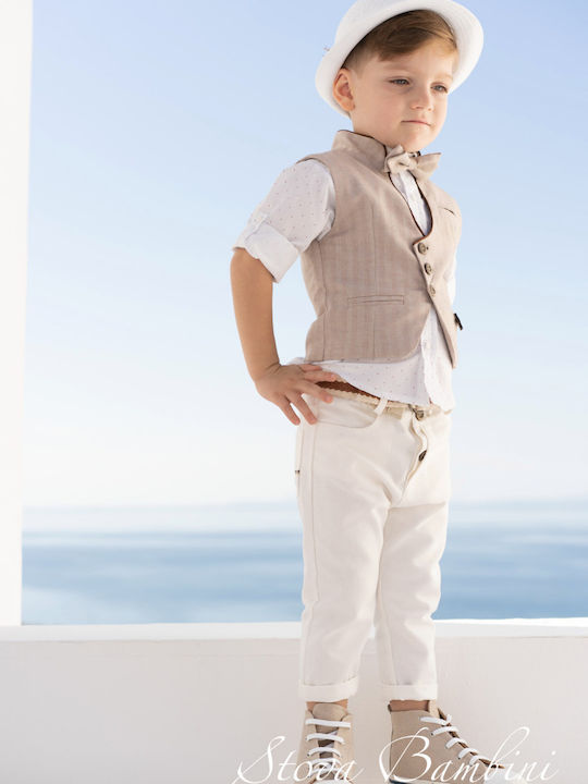 Stova Bambini Baptism Suit Beige 6 Pieces