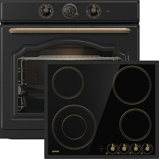 Gorenje Φούρνος άνω Πάγκου 77lt με Κεραμικές Εστίες Π59.5εκ. Μαύρος