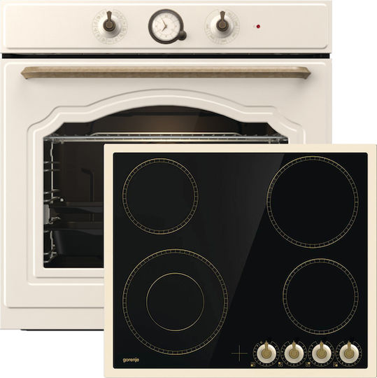 Gorenje Φούρνος άνω Πάγκου 77lt με Κεραμικές Εστίες Π59.5εκ. Μπεζ