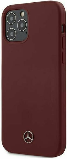 Mercedes-Benz Umschlag Rückseite Silikon Burgundisch (iPhone 12 / 12 Pro)