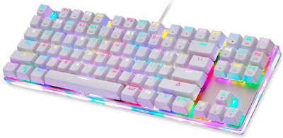 Motospeed K87S Gaming Mechanical Keyboard Tenkeyless with Outemu Blue switches and RGB lighting (English US) White