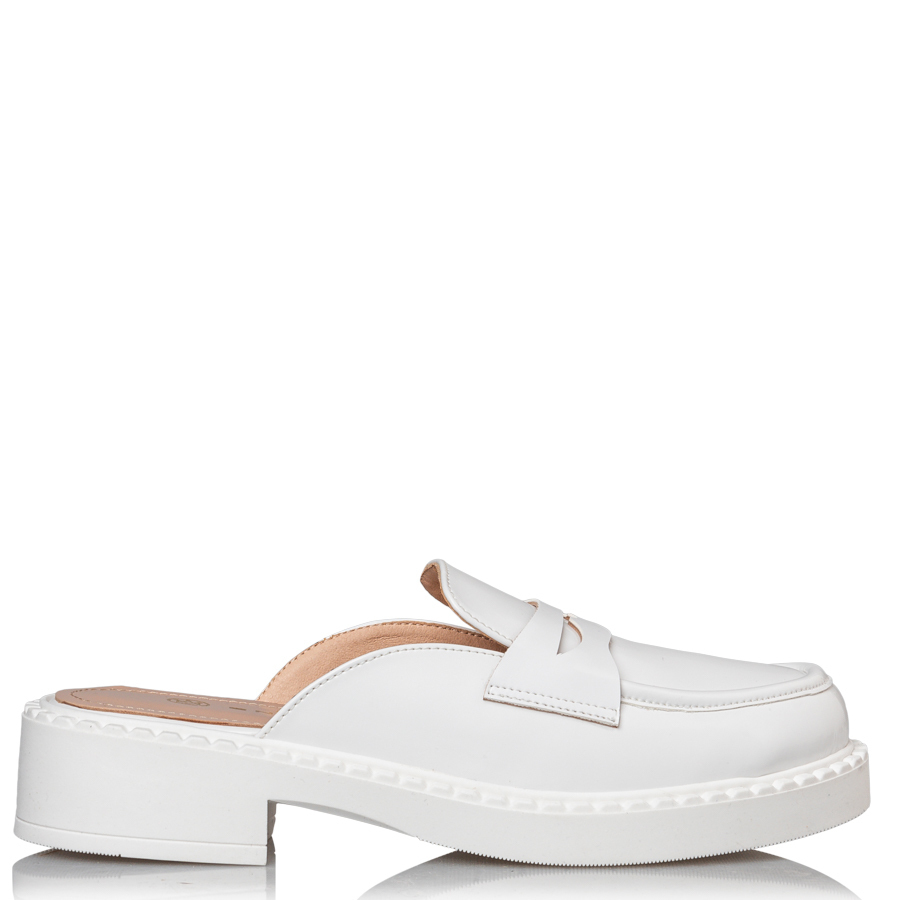 Envie Shoes Mules με Χοντρό Χαμηλό Τακούνι σε Λευκό Χρώμα E021501133 Skroutz.gr