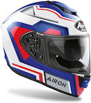 Airoh ST 501 Full Face Helmet with Sun Visor 1400gr Square Blue/Red Gloss KR8966