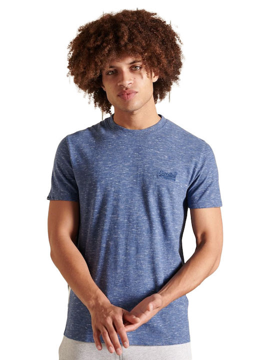 Superdry Ανδρικό T-shirt Μπλε Μονόχρωμο