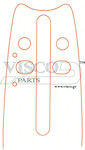 Visco Parts 10-50 Λάμα Αλυσοπρίονου 25cm (10") για Αλυσίδα με Βήμα 1/4", Πάχος Οδηγών .050"-1.3mm & Αριθμό Οδηγών 60Ε Carving