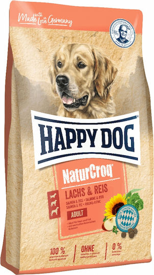 Happy Dog Naturcroq 4kg Ξηρά Τροφή για Ενήλικους Σκύλους με Ρύζι και Σολομό