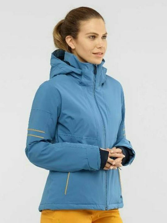 Salomon Brilliant LC1385200 Γυναικείο Μπουφάν για Σκι & Snowboard Μπλε