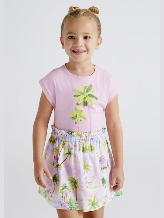 Mayoral Kids Set with Skirt Summer 2pcs Purple