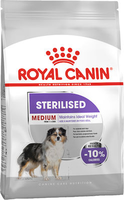 Royal Canin Medium Sterilised 12kg Trockenfutter für sterilisierte erwachsene Hunde mittlerer Rassen mit Mais und Geflügel