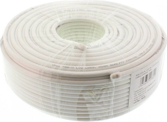 Well CX-015LC Καλώδιο RJ-6 Ατερμάτιστο 100m RG6-CCS/AL-100-WL 1τμχ