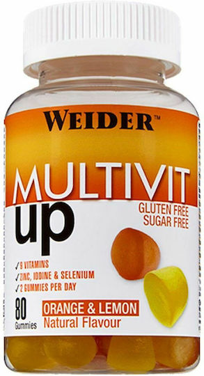 Weider Multivit Up Πολυβιταμίνη για Ενέργεια & Ενίσχυση του Ανοσοποιητικού Πορτοκάλι Λεμόνι 80 ζελεδάκια