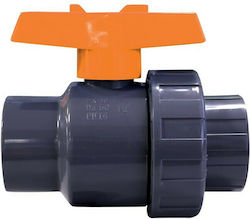 Nuova Rade Single Union Boat Valve Plastic Ball Valve 1'' BSPP Orange