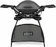 Weber Q2400 Mit Beinen Elektrischer Grill Aluminium 2200W mit Sockel mit Abdeckung und einstellbarem Thermostat 54cmx39cmcm