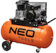 Neo Tools Μονοφασικό Κομπρεσέρ Αέρος 74dB με Ισχύ 2hp και Αεροφυλάκιο 100lt