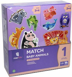 Puzzle pentru Copii Match Baby Animals pentru 1.5++ Ani 24buc Mieredu