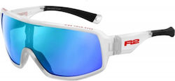 R2 Cycling Glasses Ultimate with White Frame & Multicolour Lenses