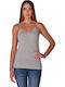 Women's Cotton T-Shirt with Spaghetti Strap Gray