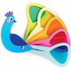 Tender Leaf Toys Ζωάκι Peacock Colours από Ξύλο για 18+ Μηνών