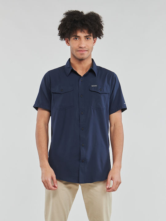 Columbia Utilizer II Men's Shirt Short Sleeve Navy Blue
