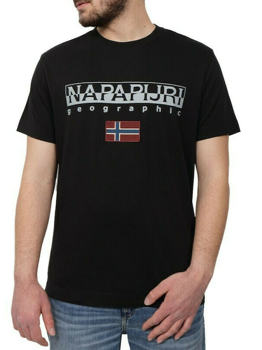 Napapijri Ayas Ανδρικό T-shirt Μαύρο με Λογότυπο Skroutz.gr