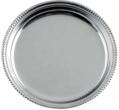Rund Untersetzer Metallisch Silber 10cm 6Stück