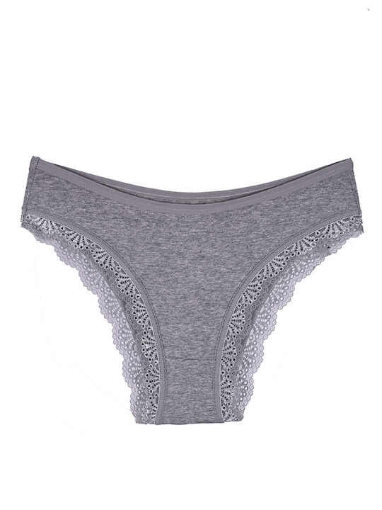 Women's cotton slip with lace grey Grey Grey
