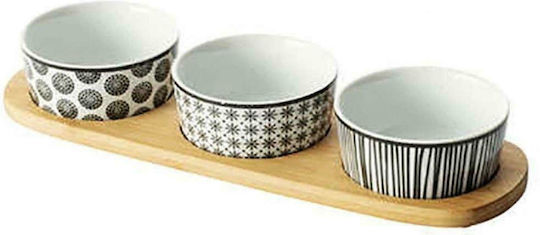 Atmosphera Bohemia Ceramic Dessert Tower Stand 3 Slots with Base Multicolour P10xL29.8xH4.5cm