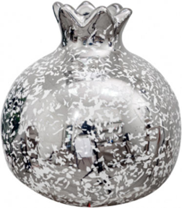 Zen Collection Dekoratives Granatapfel 47590 Granatapfel aus Keramik Silver/White 7.6cm 1Stück